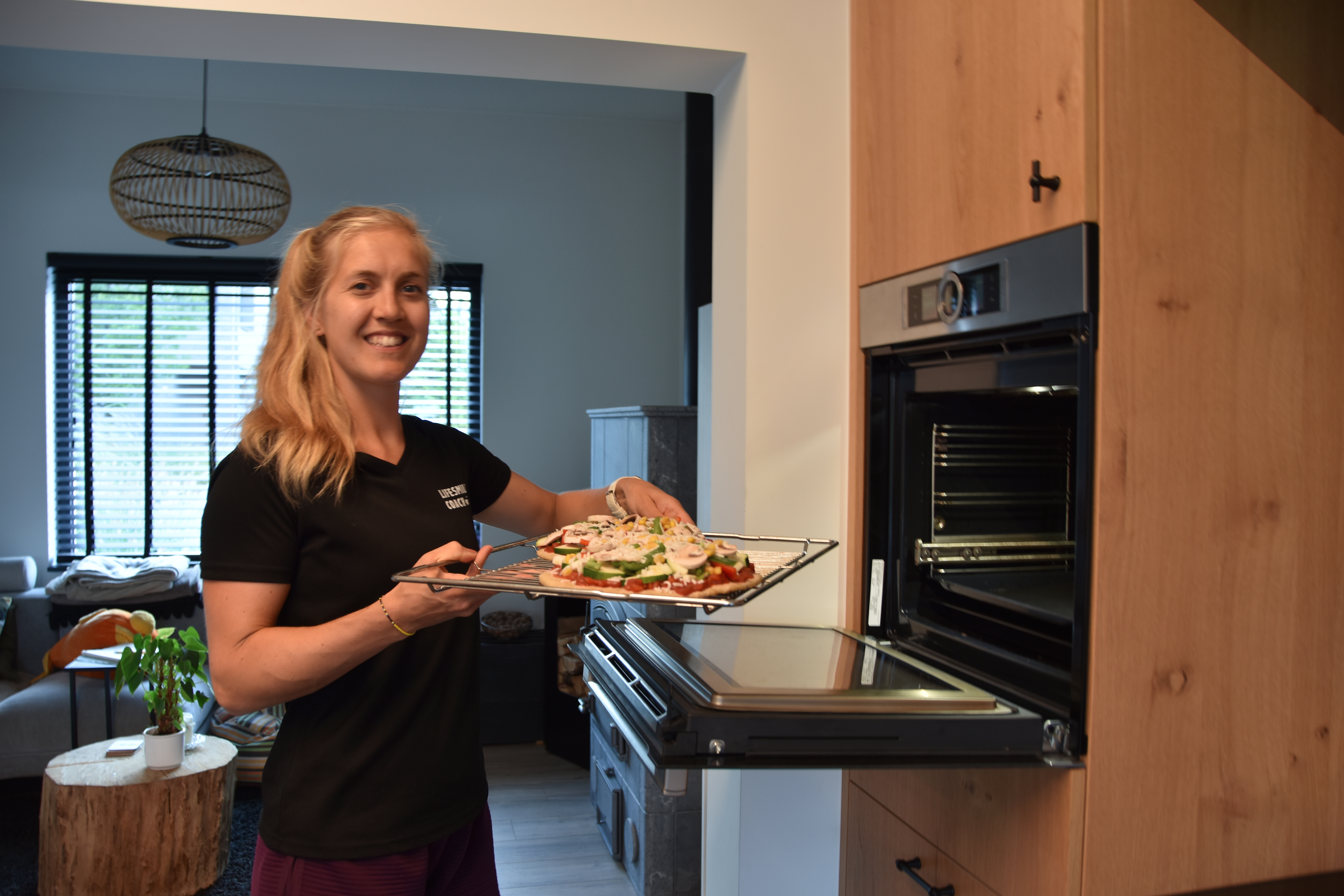 pizza in de oven