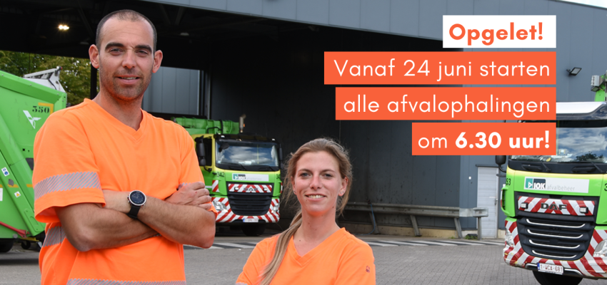 mannelijke en vrouwelijke ophaler staan naast elkaar