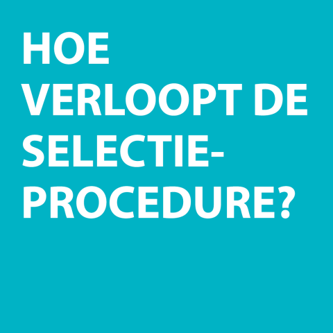 blauwe kader met tekst selectieprocedure